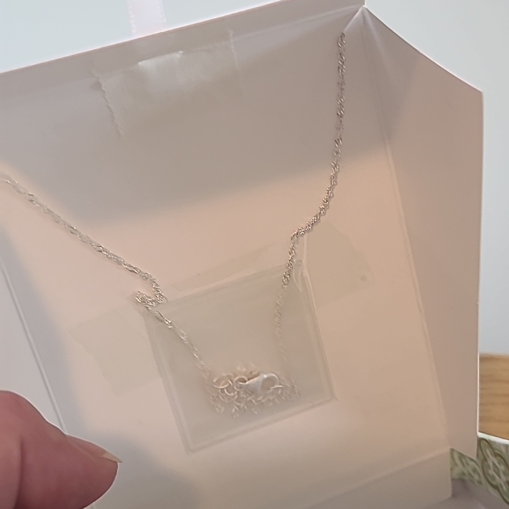 Olivia and Jackson Silver Heart Pendant Necklace - Picture 4 of 5